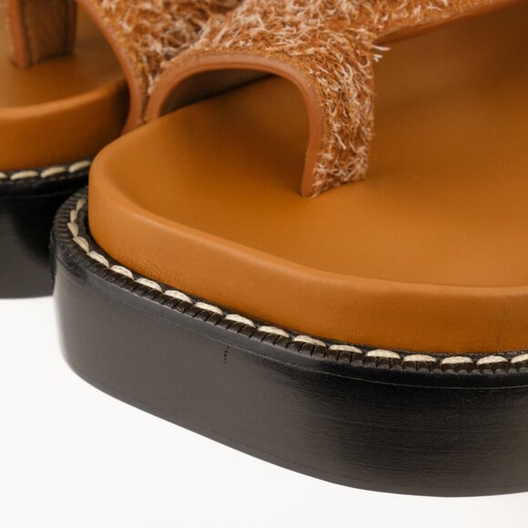 Loewe 70mm ‘Ease’ Platform Sandals, Brushed Suede, Tan, EU 38 - Picture 9 of 11